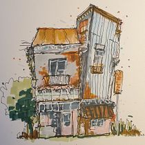 Mein Abschlussprojekt für den Kurs: Expressive Architekturskizzen mit Markern. Sketching, Drawing, Architectural Illustration, Sketchbook & Ink Illustration project by simone_urbe - 05.06.2023