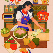 My project for course: Stylized Vector Illustration with Color and Character. Traditional illustration, Graphic Design, Vector Illustration, and Digital Illustration project by Sala Nhu Le - 05.07.2023