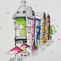 My project for course: Expressive Architectural Sketching with Colored Markers. Sketching, Drawing, Architectural Illustration, Sketchbook & Ink Illustration project by jasonshields - 05.07.2023