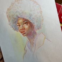 Il mio progetto del corso: Ritratti vivaci con matite colorate. Desenho, Desenho de retrato, Sketchbook, e Desenho com lápis de cor projeto de Miko Yoshizaki - 07.05.2023