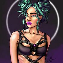 Mon projet du cours : Portrait de personnages féminins avec Procreate. Projekt z dziedziny Trad, c, jna ilustracja, Ilustracja c, frowa, R, sunek c i frow użytkownika rizzo_marion7 - 18.03.2023