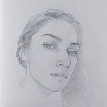 Mi proyecto del curso: Cuaderno de retratos a línea con grafito. Artes plásticas, Esboçado, Desenho, Desenho de retrato, e Sketchbook projeto de Faby San - 08.05.2023