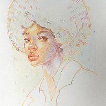 Mi proyecto del curso: Dibujo de retratos llamativos con lápices de colores. Desenho, Desenho de retrato, Sketchbook, e Desenho com lápis de cor projeto de Glòria Martínez - 08.05.2023