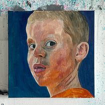 Theo aged 7 - My Grandson with no front teeth!. Fine Arts, Painting, and Oil Painting project by Amanda Thompson - 05.07.2023