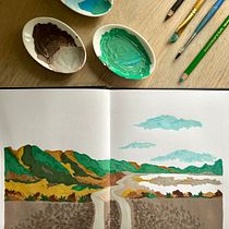 Mon projet du cours : Illustration de carnets de voyage à la gouache. Painting, Drawing, Sketchbook, and Gouache Painting project by laetitiaow - 05.08.2023
