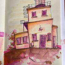 My project for course: Expressive Architectural Sketching with Colored Markers. Sketching, Drawing, Architectural Illustration, Sketchbook & Ink Illustration project by absurdabsurd - 05.08.2023
