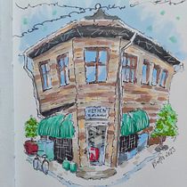 My project for course: Expressive Architectural Sketching with Colored Markers. Sketching, Drawing, Architectural Illustration, Sketchbook & Ink Illustration project by britta_a - 05.08.2023