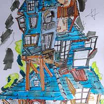 Mi proyecto del curso: Dibujo arquitectónico expresivo con marcadores de colores. Sketching, Drawing, Architectural Illustration, Sketchbook & Ink Illustration project by leandra rodriguez - 05.09.2023