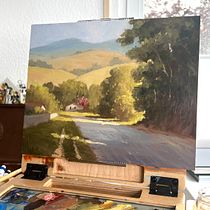 Mein Abschlussprojekt für den Kurs: Landschaftsmalerei in Öl: die Kraft des Lichts. Un proyecto de Ilustración tradicional, Bellas Artes, Dibujo a lápiz, Pintura al óleo e Ilustración naturalista				 de jowita.m - 09.05.2023