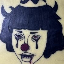 Mi proyecto del curso: Tatuaje para principiantes, payaso en blackwork. Tattoo Design project by Daniela M. López - 11.15.2022