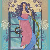 Hope Sandoval of Mazzy Star in Art Nouveau Style. Un projet de Illustration traditionnelle, Beaux Arts, Illustration numérique, Dessin de portrait, Dessin artistique, Dessin numérique , et Peinture numérique de Amy Ybarracuda - 11.05.2023