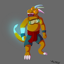 My project for course: Fantasy Character Design in Procreate (Alex Washburn). Projekt z dziedziny Trad, c, jna ilustracja, Projektowanie postaci, Ilustracja c, frowa, R, sunek c, frow, Malarstwo c i frowe użytkownika Alex Washburn - 11.05.2023