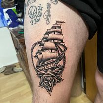 Mein Abschlussprojekt für den Kurs: Old-School-Tattoos mit Procreate designen. Projekt z dziedziny Trad, c, jna ilustracja,  R, sunek, Ilustracja c, frowa i Projektowanie tatuaż użytkownika Mathias Schmid - 12.05.2023