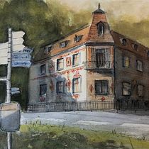 My project for course: Architectural Sketching with Watercolor and Ink. Sketching, Drawing, Watercolor Painting, Architectural Illustration, Sketchbook & Ink Illustration project by suzanne.gysin - 05.12.2023