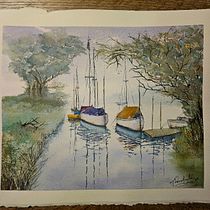 My project for course: Watercolor Techniques for Painting Seascapes. Pintura, Pintura em aquarela e Ilustração naturalista projeto de mdiane01 - 12.05.2023