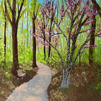 Path into Spring - My project for course: Landscape Painting with Gouache for Beginners. Fine Arts, Painting, Naturalistic Illustration, and Gouache Painting project by katcrowley8 - 05.13.2023