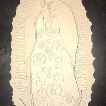 Virgen de Guadalupe. Ilustração tradicional, e Papercraft projeto de Rosa Maria Covadonga Lira Leal - 13.05.2023