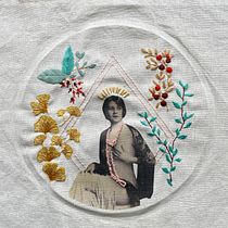 Mi proyecto del curso: Bordado en fotografías sobre tela. Photograph, Collage, Paper Craft, Printing, Embroider, DIY, and Textile Design project by María González - 05.14.2023