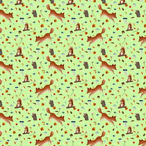 Mi proyecto del curso: Diseño de patrones ilustrados. Traditional illustration, Pattern Design, Digital Illustration, Printing, and Gouache Painting project by aidialc - 05.15.2023