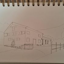 My project for course: Architectural Sketching with Watercolor and Ink. Sketching, Drawing, Watercolor Painting, Architectural Illustration, Sketchbook & Ink Illustration project by Melinda Collavo - 05.18.2023
