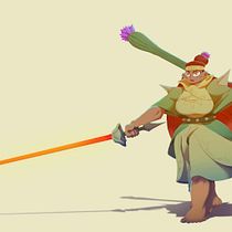 My project for course: Fantasy Character Design in Procreate. Projekt z dziedziny Trad, c, jna ilustracja, Projektowanie postaci, Ilustracja c, frowa, R, sunek c, frow, Malarstwo c i frowe użytkownika Antonin HABLET - 15.05.2023