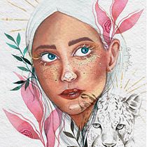 Meu projeto do curso: Retrato ilustrado em aquarela. Un progetto di Illustrazione tradizionale, Belle arti, Pittura, Disegno, Pittura ad acquerello, Disegno di ritratti e Disegno artistico di Vitória Ferreira Dias - 13.04.2023