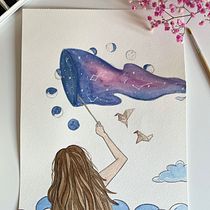 Mi proyecto del curso: Técnicas de acuarela para ilustraciones de ensueño. Traditional illustration, Drawing, Watercolor Painting, and Editorial Illustration project by Trini MG - 05.15.2023