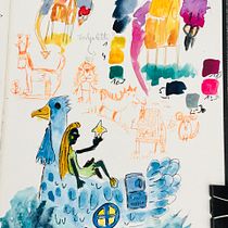 Mein Abschlussprojekt für den Kurs: Illustration mythologischer Figuren. Traditional illustration, Character Design, Painting, Drawing, Digital Illustration, and Watercolor Painting project by Jana Ihrig - 05.16.2023