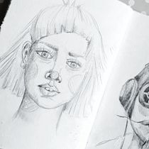 Mon projet du cours : Carnet de portraits : explorez le visage humain. Esboçado, Desenho, Desenho de retrato, Desenho artístico, e Sketchbook projeto de Emma Wallace - 16.05.2023