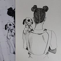 My project for course: Manual Illustration Techniques: Hatching and Dripping. Un progetto di Character design, Belle arti, Pittura, Pittura ad acquerello, Disegno di ritratti e Disegno artistico di Magali Raffestin - 16.05.2023