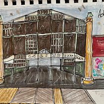 Abandoned Casino Building: Asbury Park Boardwalk, New Jersey . Sketching, Drawing, Architectural Illustration, Sketchbook & Ink Illustration project by Larry - 05.08.2023