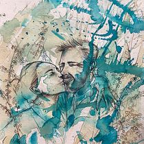 Mon projet du cours : Portrait expérimental à l'encre, à l'alcool et au thé. Artes plásticas, Pintura, Desenho, Ilustração com tinta, Música, e Publicidade projeto de Danielle - 18.05.2023