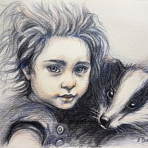 My project for course: Chiaroscuro Creative Portrait with Pencils. Un projet de Illustration traditionnelle, Dessin au cra, on, Dessin de portrait, Dessin artistique, Dessin aux cra , et ons de couleur de Urszula Romanowicz-Rakoczy - 18.05.2023