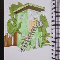 My project for course: Expressive Architectural Sketching with Colored Markers. Sketching, Drawing, Architectural Illustration, Sketchbook & Ink Illustration project by Ahmed Kamara - 05.19.2023