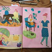 Mijn project van de cursus: Karaktercreatie vanuit observatietekeningen. Un proyecto de Ilustración tradicional, Diseño de personajes, Dibujo y Sketchbook de Anna Garssen - 20.05.2023