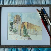 My project for course: Architectural Sketching with Watercolor and Ink. Sketching, Drawing, Watercolor Painting, Architectural Illustration, Sketchbook & Ink Illustration project by davey_artworks - 05.20.2023