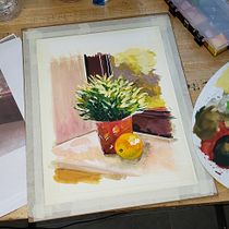 My Final Project - Gouache #5 - Still Life with Grapefruit. Un projet de Beaux Arts, Peinture, Théorie des couleurs , et Peinture gouache de Robin Lambright - 20.05.2023