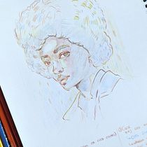 My project for course: Vibrant Portrait Drawing with Colored Pencils. Drawing, Portrait Drawing, Sketchbook, and Colored Pencil Drawing project by Tiago Silva - 05.21.2023