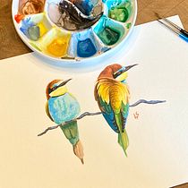 My project for course: Artistic Watercolor Techniques for Illustrating Birds. Traditional illustration, Watercolor Painting, Realistic Drawing, and Naturalistic Illustration project by Lyndsay Stephenson - 05.21.2023