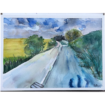 Mein Abschlussprojekt für den Kurs: Realistische Landschaften in Aquarell malen. Projekt z dziedziny  Sztuki piękne,  Malarstwo, Sketching, Malowanie akwarelą, Ilustracja naturalist i czna użytkownika Fran - 22.05.2023