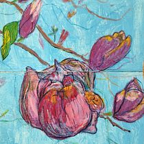 My project for course: Expressive Floral Painting with Acrylic Paint. Un proyecto de Bellas Artes, Pintura, Pintura acrílica, Ilustración botánica e Ilustración naturalista				 de Beant Kaur Dhillon - 23.05.2023