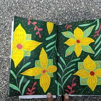 My project for course: Botanical Patterns in a Sketchbook: Conquer the Blank Page. Ilustração tradicional, Pattern Design, Ilustração botânica, e Sketchbook projeto de Jacqueline Ramirez - 23.05.2023