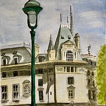 Mon projet du cours : Dessin architectural à l’aquarelle et à l’encre. Sketching, Drawing, Watercolor Painting, Architectural Illustration, Sketchbook & Ink Illustration project by miss_egon - 05.23.2023