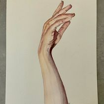My project for course: Illustration of Hands with Expressive Watercolors. Painting, Watercolor Painting, and Figure Drawing project by Ingrid - 05.23.2023
