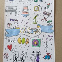 My Postcards: Music . Traditional illustration, Lettering, Drawing, H, and Lettering project by Ashley Mayí - 05.24.2023