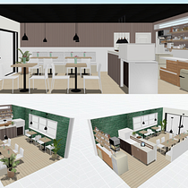 Remodelacion Cafeteria en Palomino. Projekt z dziedziny Architektura wnętrz, Projektowanie wnętrz,  Dekoracja wnętrz, Dekoracja wnętrz, Projektowanie powierzchni h, low, ch i Projektowanie przestrzeni użytkownika lalaaldi83 - 23.05.2023