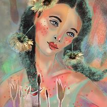 Mi proyecto del curso: Retratos ilustrados con estilo mediante técnicas mixtas. Ilustração tradicional, Artes plásticas, Ilustração digital, e Pintura Acrílica projeto de Taña Gasser - 25.05.2023