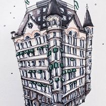 Mijn project van de cursus: Creëer expressieve architecturale schetsen met kleurstiften. Sketching, Drawing, Architectural Illustration, Sketchbook & Ink Illustration project by maximeisai - 05.25.2023