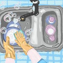 Mi proyecto del curso: Washing Dishes. Ilustração tradicional, Animação, Animação 2D, Ilustração digital e Ilustração animada projeto de Mariana Ordóñez Alarcón - 25.05.2023
