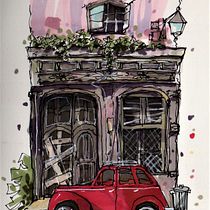 My project for course: Expressive Architectural Sketching with Colored Markers. Sketching, Drawing, Architectural Illustration, Sketchbook & Ink Illustration project by m cheu - 05.25.2023